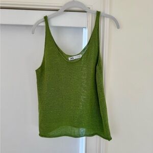 Zara Green Knit Tank Top
